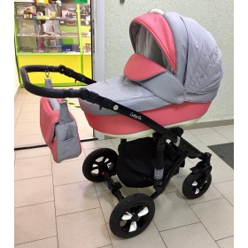 Детская коляска Adamex Galactic (серо-розовая) 2в1 или 3в1